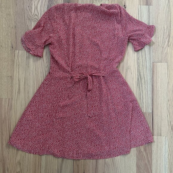 Lulus - Castana Rust Red Print Button-Up Dress - Size S - Picture 8 of 8